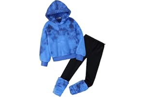 Arshiner Ragazza Set di Abbigliamento Invernale Bambine Felpa con Leggings Set Caldo e Morbido Due Pezzi Completi e Coordinati per Ragazze 5-14 Anni