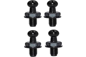 Ramor Strutz Four Black Ball Stud Bolts for Gas Struts, Boot Lid, Tailgate or Bonnet. 10mm Ball, 10mm Long Thread, M8 Thread with Washer.