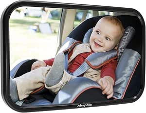 Akapola Retroviseur Voiture Bebe Miroir Voiture Bebe Version Mise A Jour Rotation A 360 Grande Taille Pas De Distorsion Pour Les Sieges Arriere De Bebe Sieges Pour Enfants Amazon Fr Bebes Puericulture