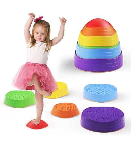 AIYAPLAY Balanceerbalk Voor Kinderen, Houten Evenwichtsbalk Met Kleurrijke Hindernisstenen Montessori Speelgoed Cooerdinatie En Stabiliteit Kinderen Van 3 Tot 8 Jaar 2138871145