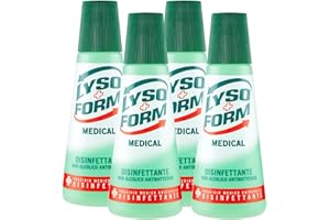 Lysoform Medical Disinfettante non Alcolico Antibatterico non Aggressivo per Pelle Integra Presidio Medico Chirurgico - 4 Flaconi da 250 ml