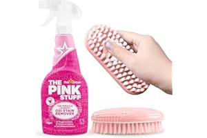 APHY ENTERPRISES Pink Stuff Miracle Laundry Oxi Stain Remover Spray 500ml + Laundry Brush | Tough on Stains, Gentle on Fabrics | Whites & Colours | Fresh Clean Scent | Clothes, Bedding, Baby, Pet, Food Stains