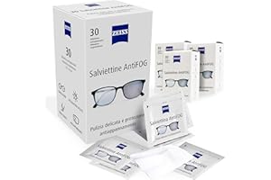 ZEISS - Salviette Pulisci Occhiali da Vista e Lenti Ottiche ANTIFOG 120 pezzi - Zeiss Salviette Pulizia Lenti Antiappannamento - Salviette Occhiali Pulizia Monouso