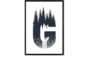 Nacnic Litera G z lasem i górami Naturaleza.Plakaty z literami z motywem, format A3, bez ramy