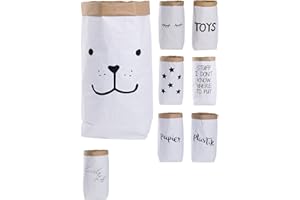 LIFESTYLE LOVER Papiersack Paper Bag rund Kraftpapier Beutel Braun Weiß 'Bär'