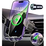 ISEYOU Caricatore Wireless Auto, 15W Supporto Telefono Auto Ricarica Wireless Rapida, [360° Rotazione&Bloccaggio Automatico]C