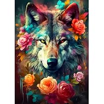 DPHERO 5D Diamantmalerei-Set – Fantasie-Wolf, 30x40 Cm, Mit Zusatzdiamanten, Für Erwachsene & Anfänger