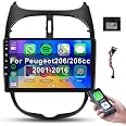 Podofo Carplay Senza Fili Autoradio per Peugeot 206 206CC 2001-2016/Cirteon C2,Android 2G+64G Hifi Android Auto,9 Touchscreen GPS Wifi Bluetooth FM RDS USB Auto Radio
