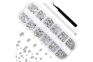 sularpek Sularpek 1440 szt. kryształków strasu, klejnoty do paznokci, płaskie kamienie szlachetne, kryształki strasu, z pęsetą do podnoszenia i piórem, narzędzia do zdobienia paznokci i twarzy, 1440
