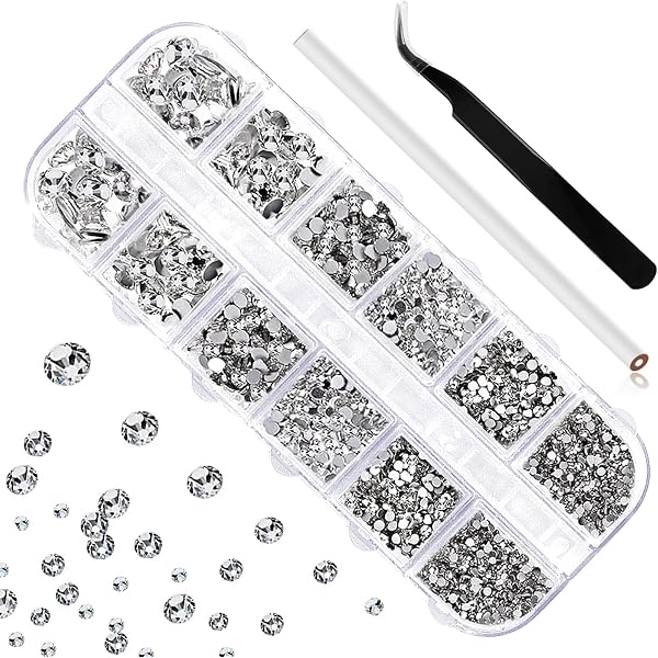 1500 Strasssteine Set – 6 Größen, Inkl. Pinzette & Dotting Pen, Für Nail Art & DIY