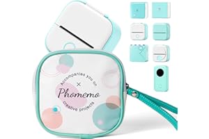 ‎PHOMEMO Phomemo T02 Tasche Kompatibel mit Memoking T02, M02, M02Pro, M02S, M02X, M02L, Q02 Mini Thermodrucker, Für D30, Q30, Q31, Q30S Etikettiergerät, PU-Leder, Wasserdicht und Kratzfest