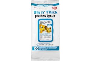 Petkin Petwipes, 100 Wipes – Big 'n Thick Extra Large Pet Wipes for Dogs and Cats – Cleans Face, Ears, Body and Eye Area – Super Convenient, Ideal for Home or Travel – Single Pack of 100 Wipes