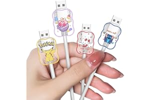 DIYGODY Protector de Cables con un Bonito Diseño de Anime para el Cargador del Samsung & Android, Lindo Ahorrador de Cable Cargador USB para Líneas de Datos de Móviles [4 Piezas]