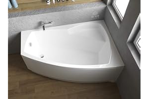 POLIMAT BADLAND Eckbadewanne Badewanne Acryl Frida RECHTS LINKS 150x90 mit Schürze, Füßen und Ablaufgarnitur GRATIS (150x90 LINKS)