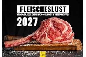 Edition Seidel Premiumkalender köttglädje 2027 storlek DIN A4 väggkalender kött njutning biff korv hamburgare garanterat vege
