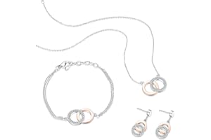 SIUMAL Ensembles de Bijoux pour Femmes Bracelet Collier Boucles d'oreilles pour Filles