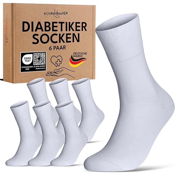 Normani Extra Breite Socken Ohne Gummi – 3 Oder 6 Paar, Für Diabetiker & Geschwollene Füße, 75% Baumwolle