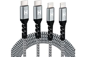 HUAHAM Kabel USB C do Lightning 2 szt. 6 stóp [certyfikat MFi certyfikat] kabel do szybkiego ładowania iPhone'a, nylonowy pleciony przewód do ładowania iPhone'a typu C, kompatybilny z iPhone 14/13/12/11 Pro Max/XS MAX/XR/XS/X/8/7/Plus