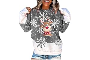 JOKELOMPLE Sudadera Mujer Sin Capucha Navidad - NavideñA Talla Grande Sueter Sudadera Personalizada Mujer OtoñO Invierno Casual SuéTer Elegante Original Adolescente Chica Sudadera NavideñA Talla Grande Sueter