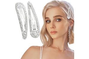 WLLHYF 2 Stück Strass-Haarspangen Metallschnapp-Haarnadeln glitzernde Kristall-Haarspangen glitzernde französische Entenschnabel-Haarnadel dekoratives Party-Haar-Accessoire für Frauen Mädchen