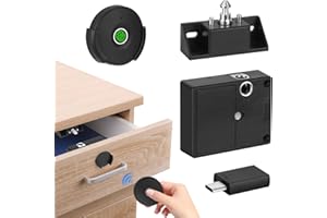 MYPIN Serratura Biometrica Intelligente per Armadio, Serratura per Cassetti Senza Chiave, Blocco elettrico di sicurezza per bambini con impronta digitale, Serratura a Impronta Digitale Per Casa e Ufficio