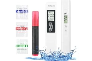 HOIIME Testeur de pH PH/TDS/EC et stylo de test 5 en 1 - Testeur de pH de conductivité (ATC) - Plage de mesure du pH : ± 0,1 - Précision du pH - Eau potable / piscine / aquarium