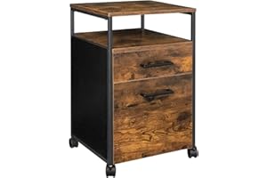 MEVSIM STORE Armadietto portadocumenti pratico ed elegante: armadio mobile dal design industriale con due cassetti e ruote per formato A4 e letter size