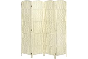 Panana składany parawan, ręcznie wykonany, wiklinowy, przegrody ochronne, ekrany, różne rozmiary i kolory, beżowy, 4 panele