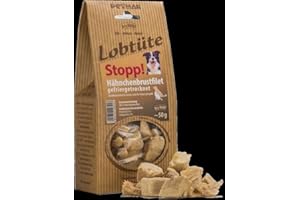 Petman Lobtüte - Dry BARF, Leckerli, Belohnung, Naturkausnack (Petman Lobtüte STOPP! Hähnchenbrustfilet, 50g)