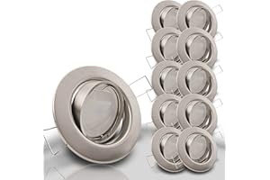 ‎TRENDLIGHTS24 trendlights24 Decora LED Einbaustrahler 230V Edelstahl geb. Optik rund 10er Set - Spots 6W 450 lm GU10 Warmweiß - Decken Einbauleuchte 68 mm Lochmaß