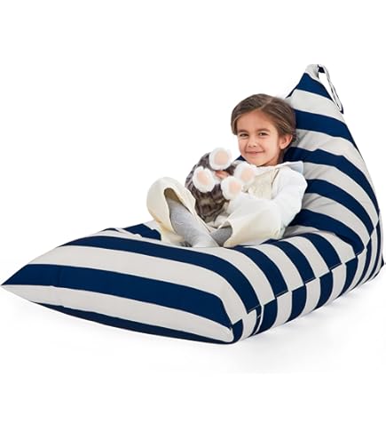 Gutekissen® Zitzakhoes voor knuffeldieren, 85 x 85 x 50 cm, speelgoedopslag voor kinderkamer, knuffeldierenorganizer voor pluche dieren en dekens, Oeko-Tex stof, ritssluiting (bruin