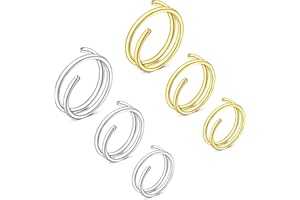 LAURITAMI 6pcs Double Hoop Nose Ring for Single Piercing Spiral 20G Thin Snug Earring Hoop 10mm Piercing Jewelry CZ Star