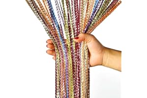 YAWAHOME String Curtain Panel, Fly Insect Bug Screen String For Doorways Divider or Window Curtain Panel, Decorative Tassel Ribbon Strip Silver Screen for Living room, Bedroom, Party Events 39"x78.5"(Rainbow)