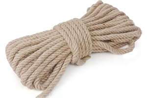 Meidansini 5mm Jute Rope, 98 Feet Natural Hemp Rope Strong and Thick Rope, Twisted Manila Rope Jute Twine for for Crafts, Porch Swing Rope, Hemp Rope for Decor, Railing, Docks, Landscaping