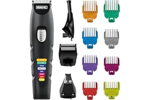 Wahl Colour Trim 8-in-1 Multigroomer, Colour Coded Lengths, Mens Body Trimmers, Face and Body Grooming, Beard Trimmers Men, Rechargeable Trimmer, Cordless, Mens Stubble Trimmer, 4 Heads