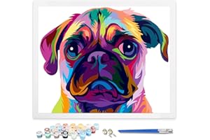 ifymei Peinture par Numero pour Enfant et Adulte, Loisirs Créatifs Activité Manuelle, Peinture Acrylique Kit de Dessin pour Filles et Garçons, Sans Cadre 40 x 50 cm - Animaux - Chiens