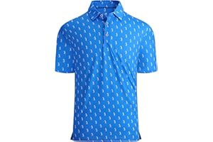 Alex Vando Herren Poloshirt Feuchtigkeitsableitend Kurzarm Atmungsaktiv Druck Golf Polo Shirt Schnelltrocknend Männer Polohemd