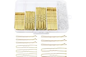 Primasage 300 Pezzi Forcine per Capelli, Accessori per Capelli con Fascia per Capelli Trasparente, Forcine per Chignon È Adatto per la Progettazione Quotidiana dei Capelli di Donne e Ragazze (Oro)