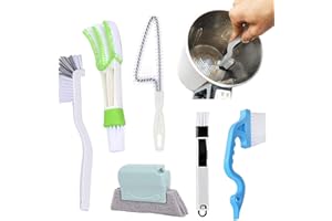 CANCYCC Lot de 6 brosses de nettoyage pour rainures de fenêtre, porte, nettoyage de tous les coins et espaces, kit de nettoyage pour tous les coins et espaces, fentes de fenêtre