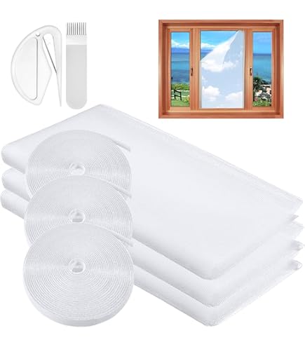 jarolift hor voor ramen 110 x 130cm, Insectenhor, klamboe met klittenband zelfklevend wit - verpakking van 1