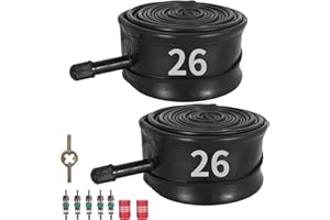 MTATCN Chambre à Air De VéLo 26x1.75/2.125, Chambres à Air Robustes pour VéLos BMX, VTT, Enfants, VéLo De Route, Montagne,Convient éGalement pour Les Tailles De Pneus 26x1.75/1.95/2.10/2.125-Lot De 2
