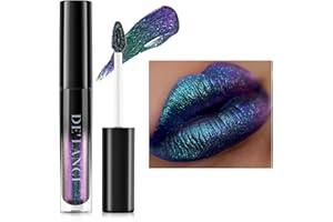 CYPEDO Chameleon Liquid Lipstick - Blau Grün Lila Farbe, Schimmernder Metallischer Bunter Lipgloss für Frauen Mädchen Lippen Make-up Geschenk, Feuchtigkeitsspendend, Wasserfest Langanhaltend, Glänzend, #5
