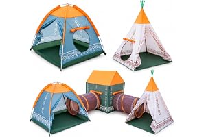 Lektält barntält barntält set 5-i-1 hus tunnlar COIL
