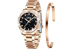 CIVO Orologio Donna Acciaio Inossidabile Analogico Set Impermeabile Bracciale Donna Quarzo Elegante Regalo