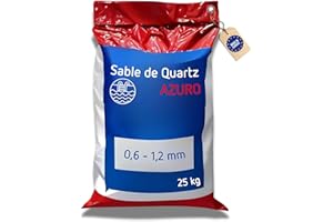 poolomio Sable filtrant Piscine Filtre à Sable 25 kg | Sable de Quartz Azuro de Haute qualité, Filtre à Sable, Filtre de Piscine | 0,6-1,2 mm de granulométrie pour Une Eau de Piscine limpide