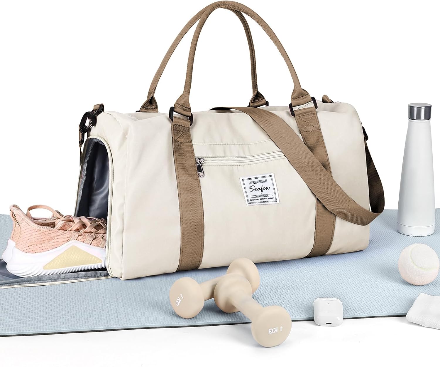 HYC00 Bolsa Gimnasio Deportiva Mujer Hombre Bolsa de Deporte Grande Bolso de Gimnasio con Compartimento Zapatos y Pocket Wet Bolsa Fitness Bolsas de Deporte de Mujer Sports Gym Bag Hospital Holdalls