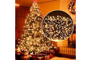 ‎ELKTRY ELKTRY 2000 LED Lichterkette Außen 50m 8 Modi Weihnachtsbeleuchtung innen mit stecker, Warmweiß IP44 Wasserdicht Cluster Lichterkette Weihnachten für Weihnachtsbaum Kinderzimmer Garten Balkon