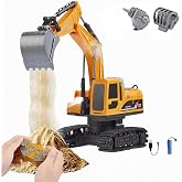 Toy 2.4GHz Remote Control Rechargeable Lighted Steam Throwing Crawler Moving Bucket Rc Excavator