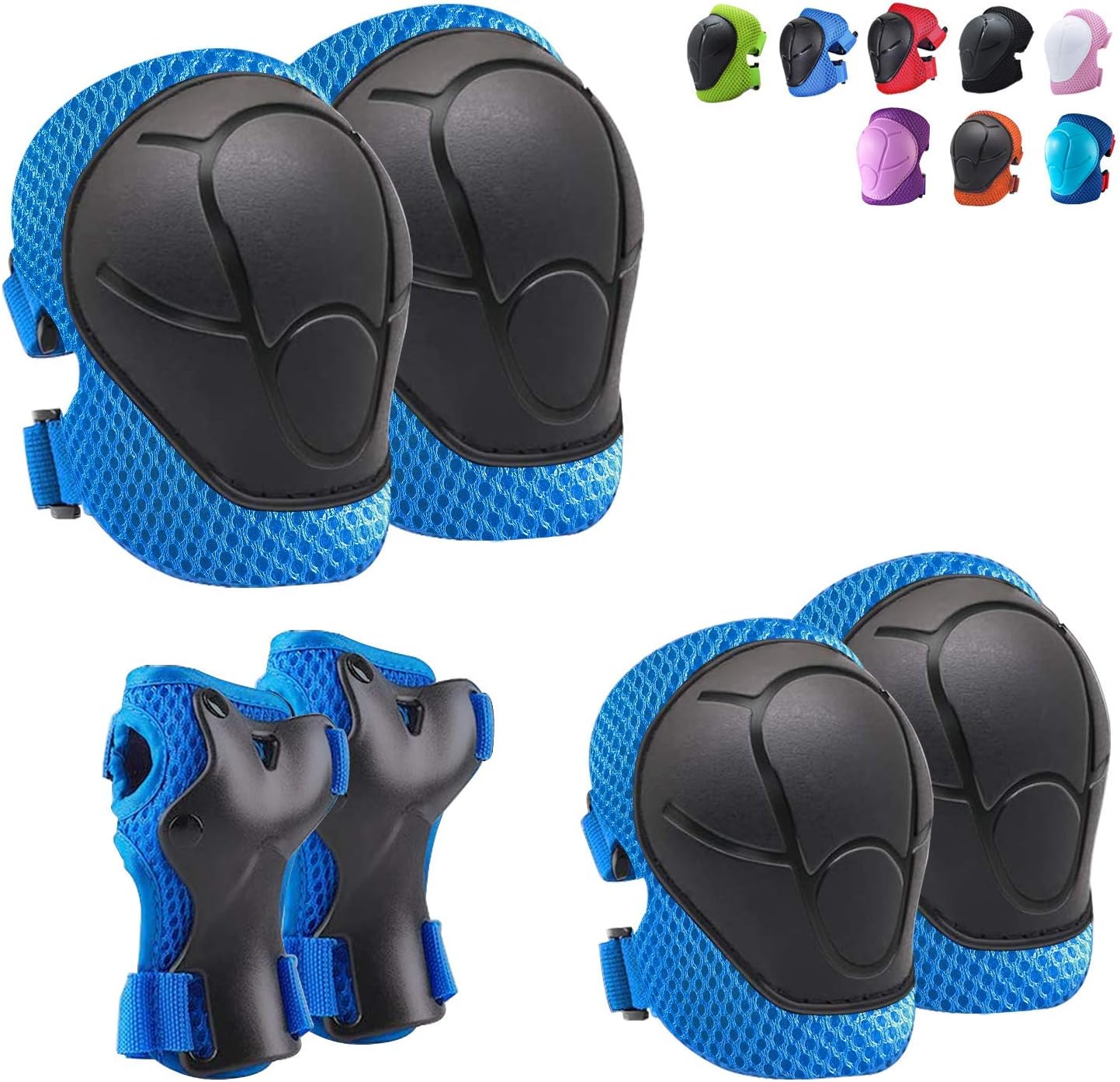 CKE Rodilleras para niños Rodilleras y Coderas Juego de Equipo de protección para niños pequeños Rodilleras Infantiles para niños/jóvenes muñequeras 3 en 1 para Ciclismo Bicicleta Patinaje Scooter