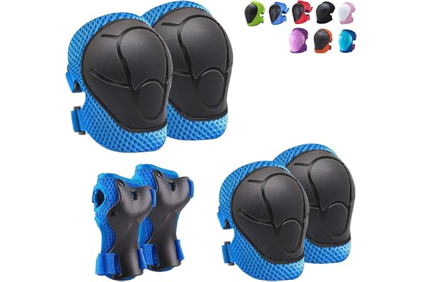 CKE Genouillères pour Enfants Genouillères et coudières Ensemble d'équipement de Protection pour genouillères pour Enfants Filles Garçons avec protège-Poignets 3 en 1 pour Le Patinage Cyclisme